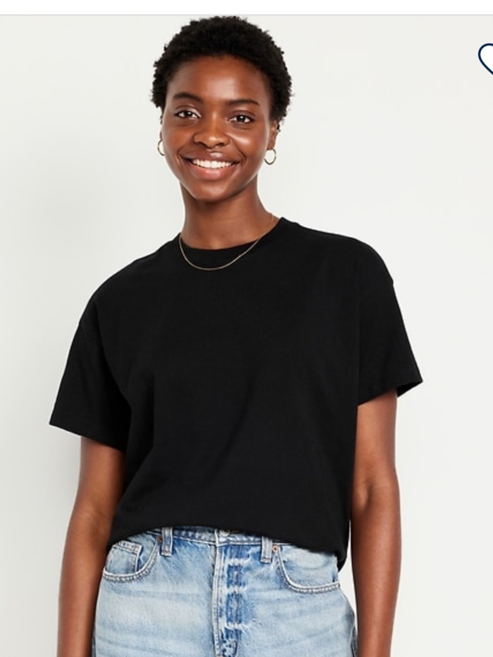 NWT Old Navy Vintage Tee, Crew, PXL, Black, BlackJack, Vented Sides, 100% Cotton